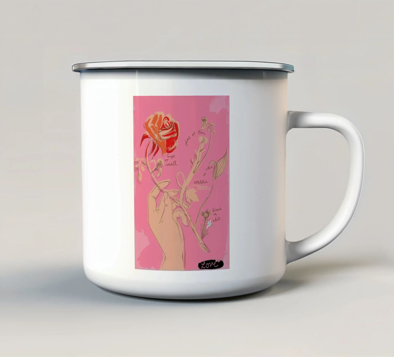 Unconditional Love tazza in smalto da Monika Aichele