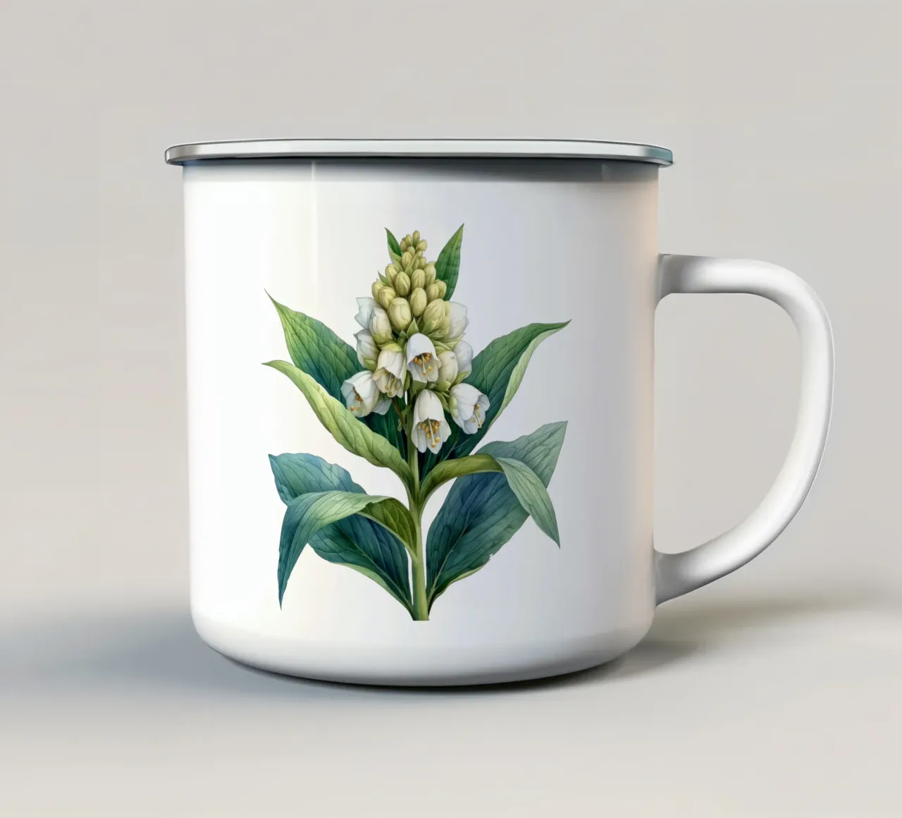 Fiore di foca delle Salomone tazza in smalto da Bold Blooms