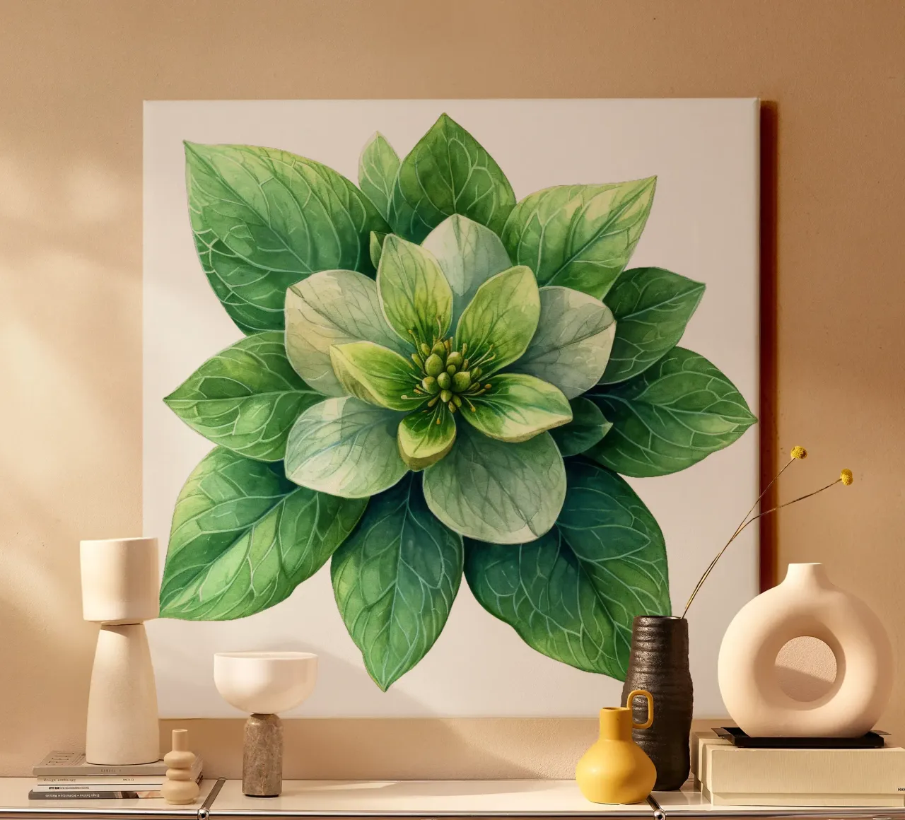 Fiore di euforbia tela con Cornice a cassetta da Bold Blooms