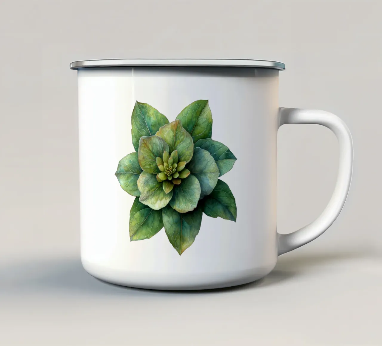 Fiore di euforbia tazza in smalto da Bold Blooms
