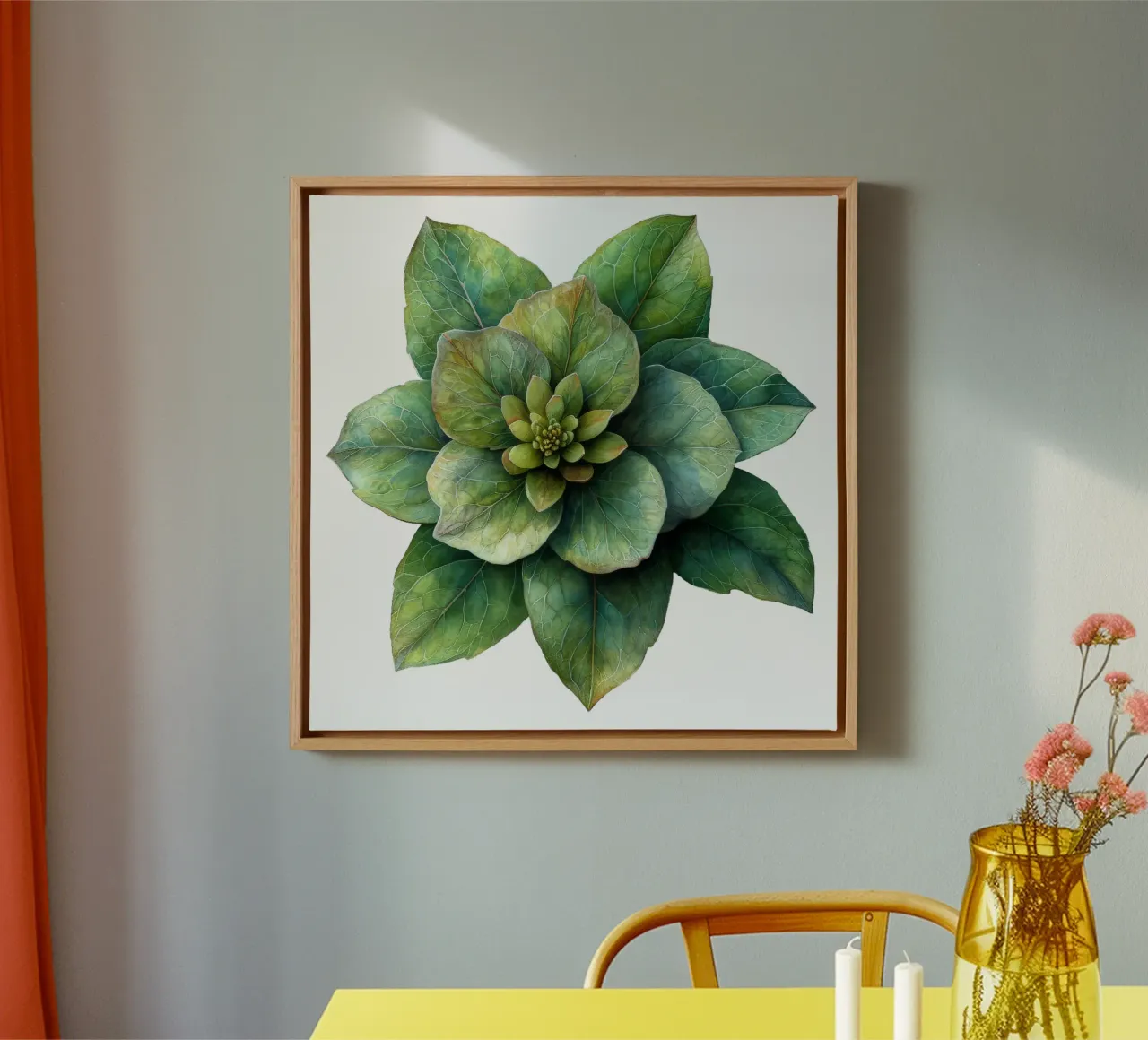 Fiore di euforbia tela con Cornice a cassetta da Bold Blooms