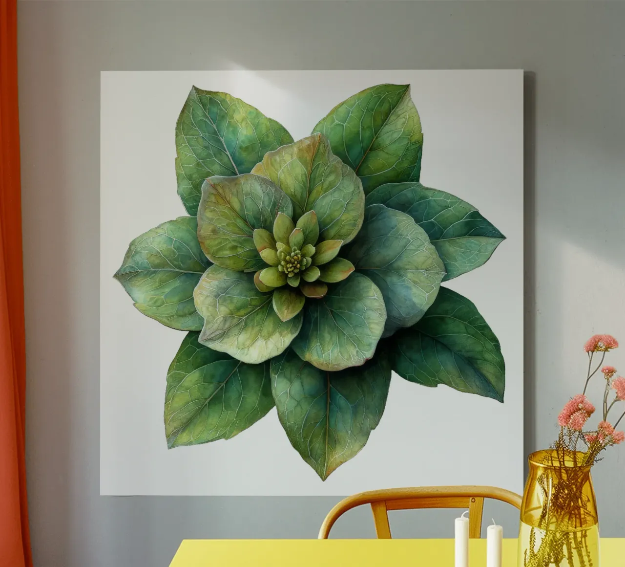 Fiore di euforbia tela con Cornice a cassetta da Bold Blooms