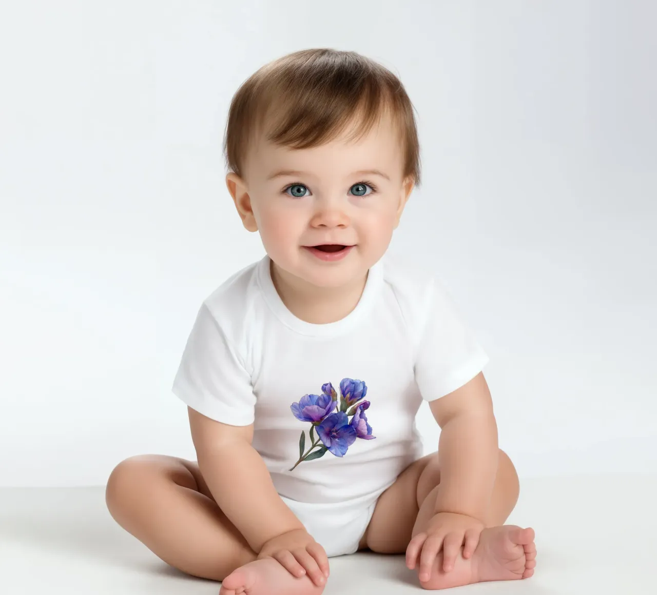 Fiore di statice body neonato maniche corte da Bold Blooms