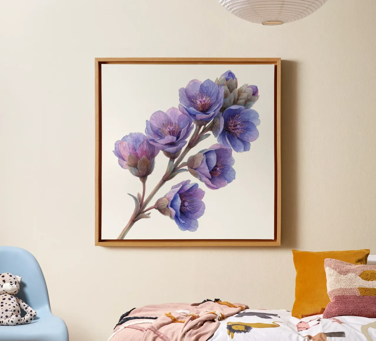Statice Bloem canvas met Baklijst van Bold Blooms