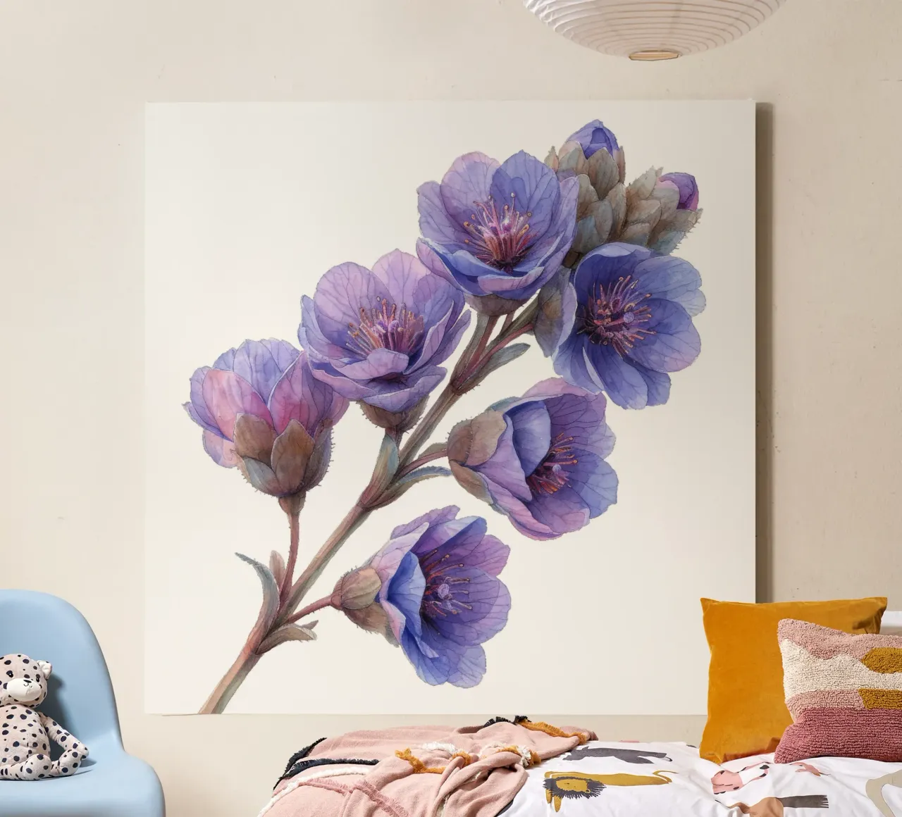 Statice Bloem canvas met Baklijst van Bold Blooms