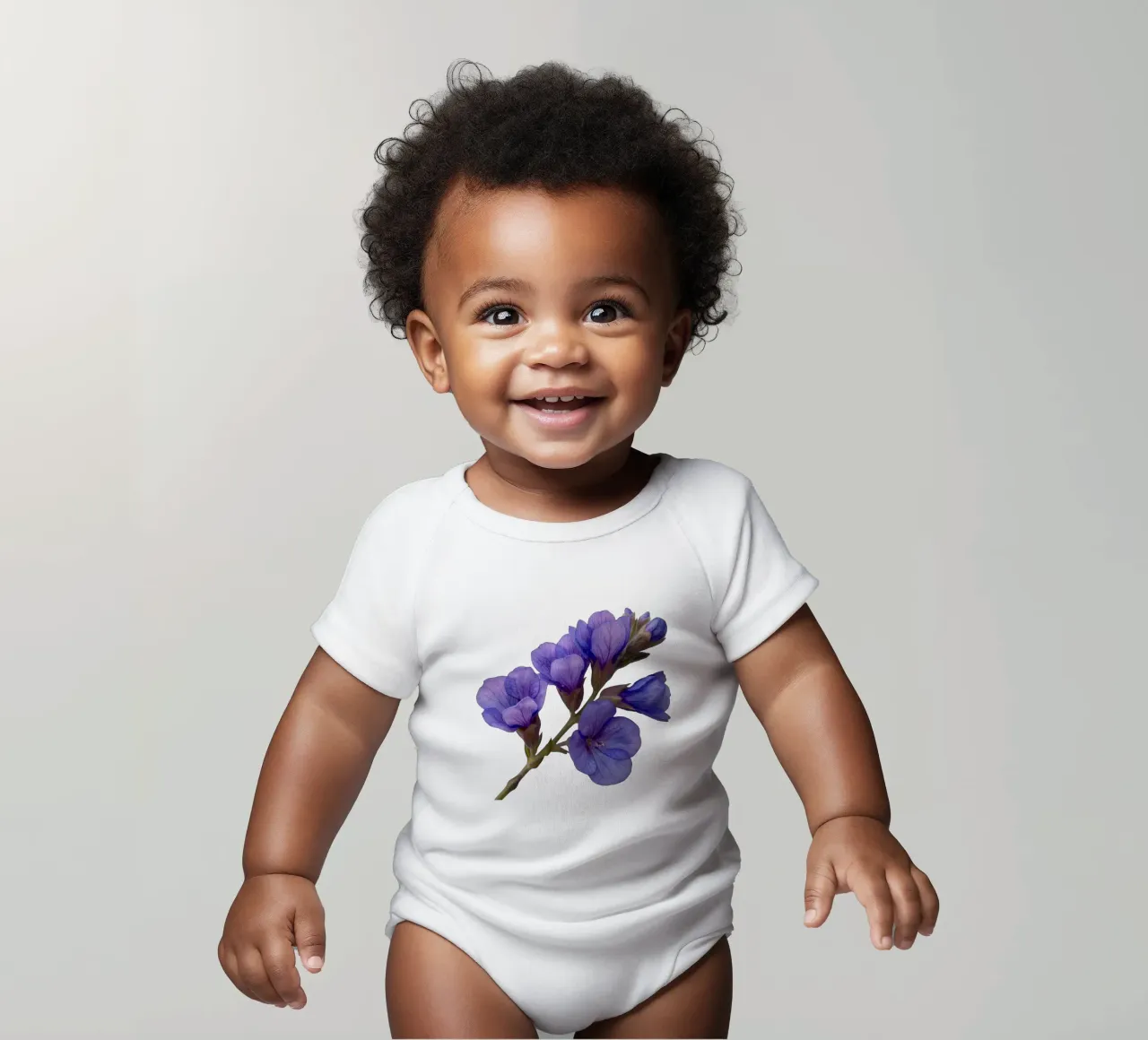 Fiore di statice body neonato maniche corte da Bold Blooms