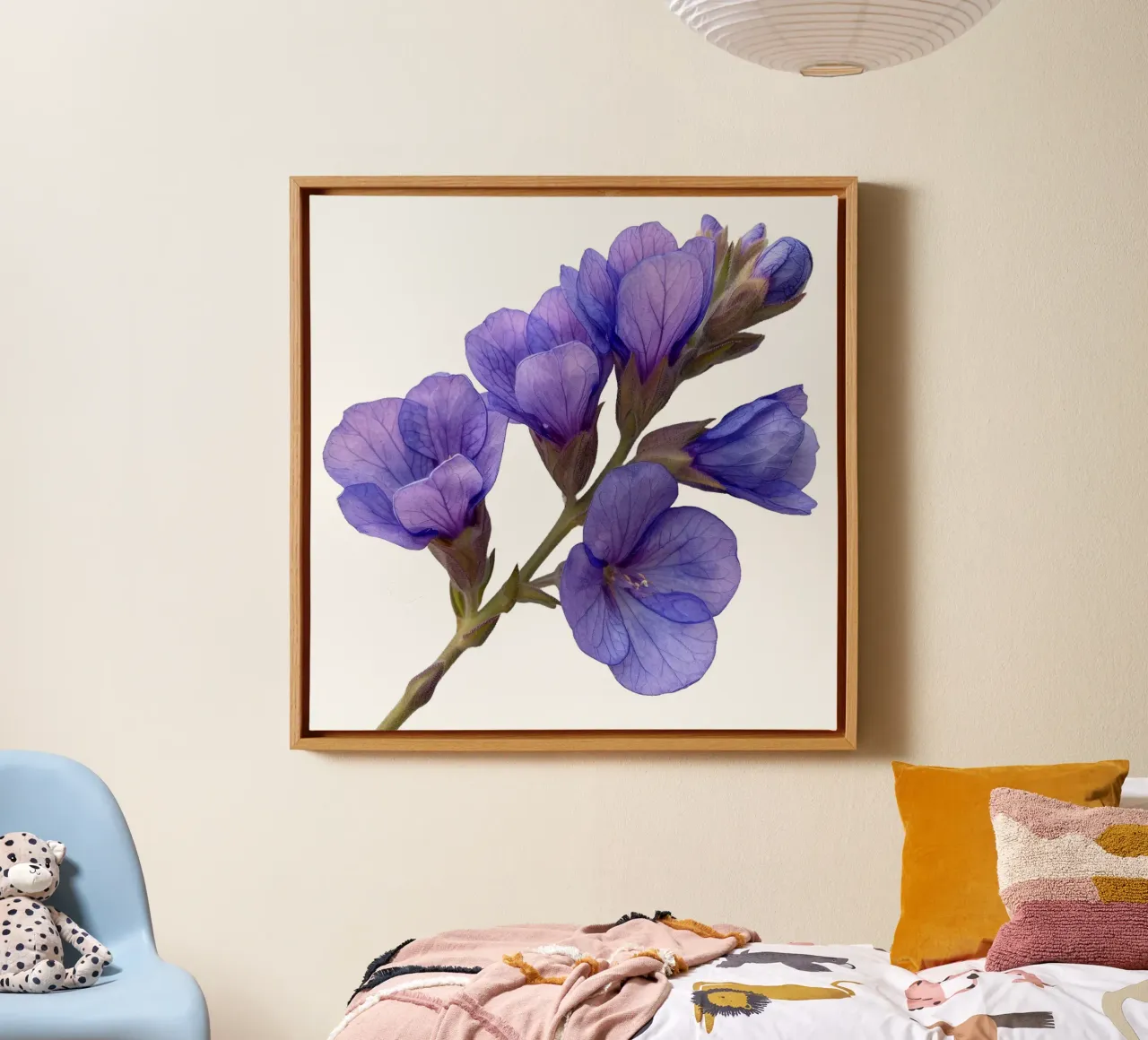 Statice Bloem canvas met Baklijst van Bold Blooms