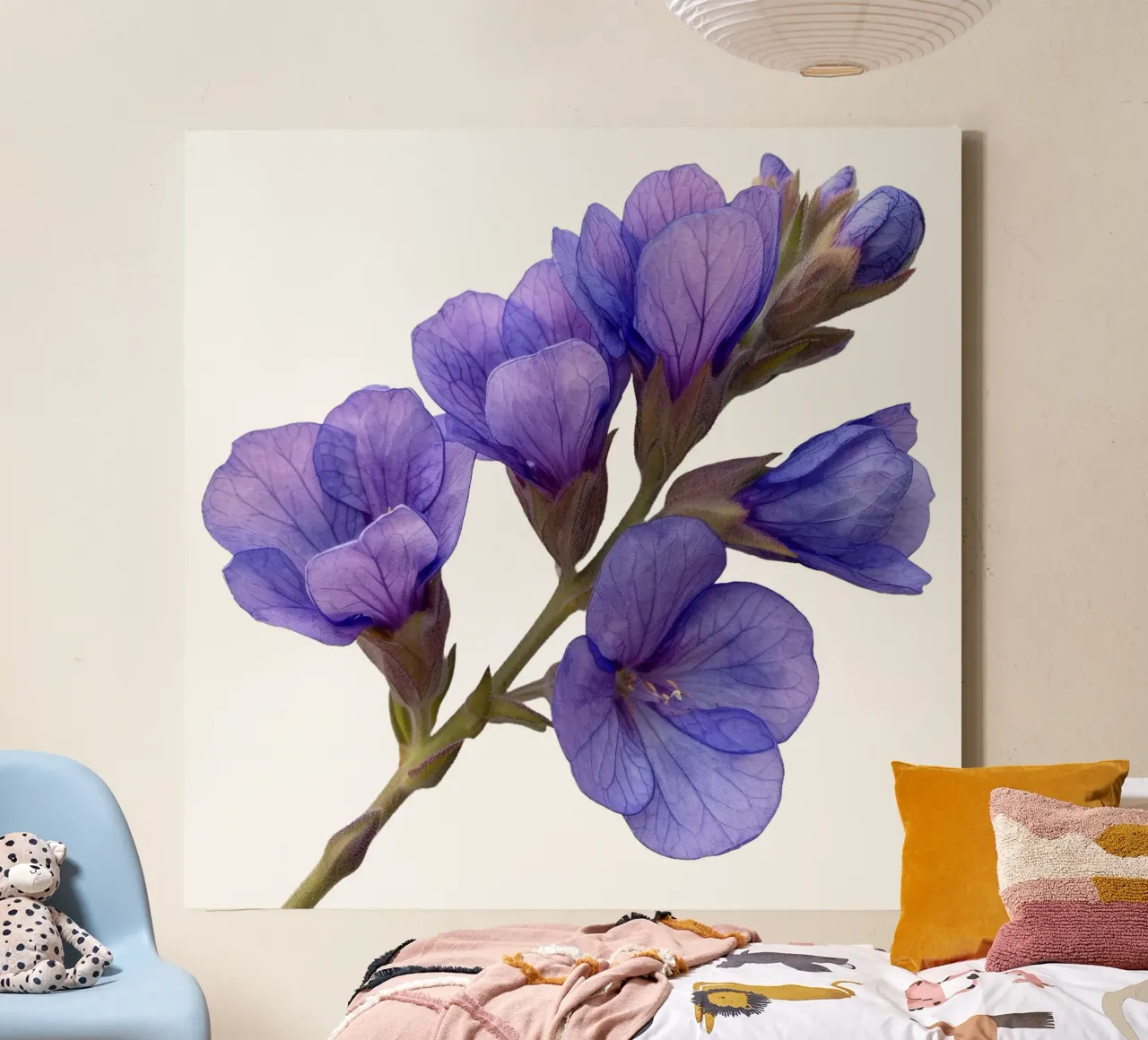 Statice Bloem canvas met Baklijst van Bold Blooms