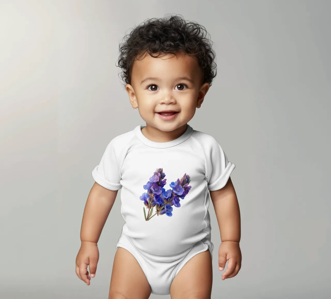 Fiore di statice body neonato maniche corte da Bold Blooms