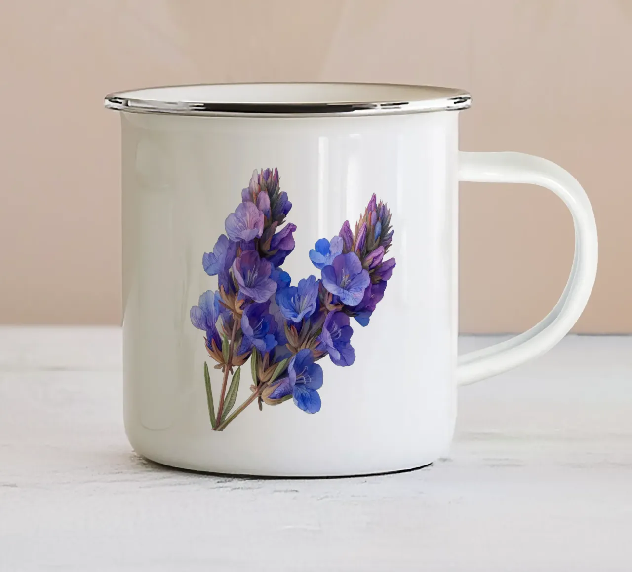 Fiore di statice tazza in smalto da Bold Blooms