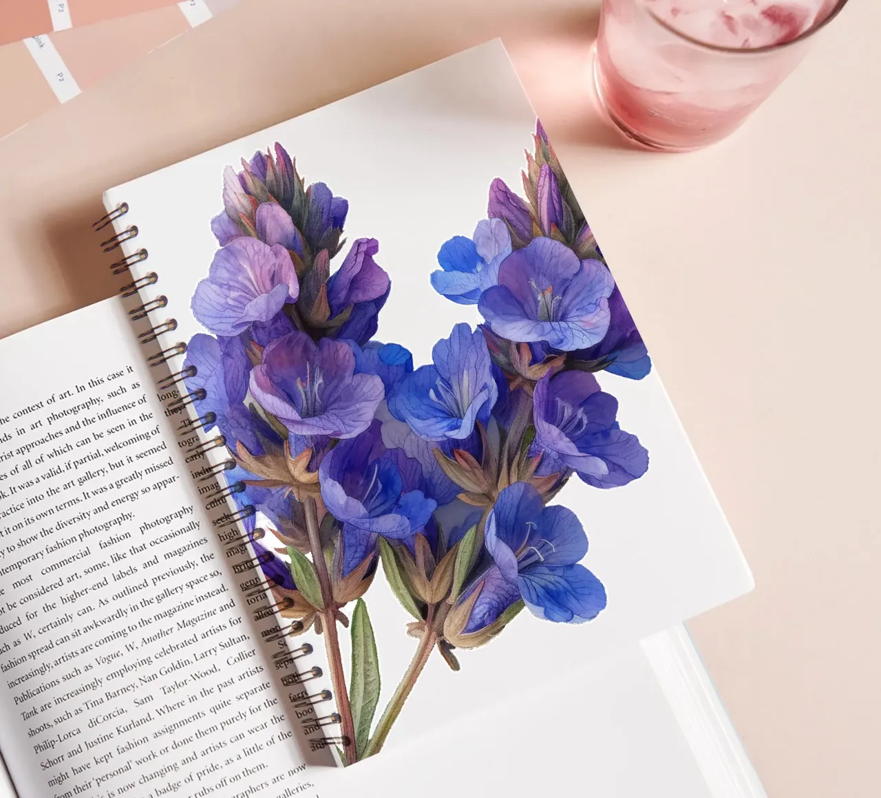 Statice Flower spiral notebook by Bold Blooms