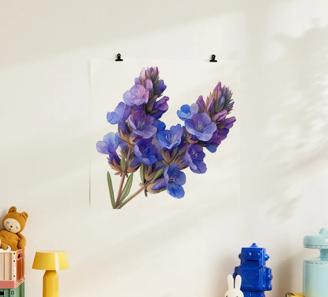 Fiore di statice poster con telaio in alluminio da Bold Blooms