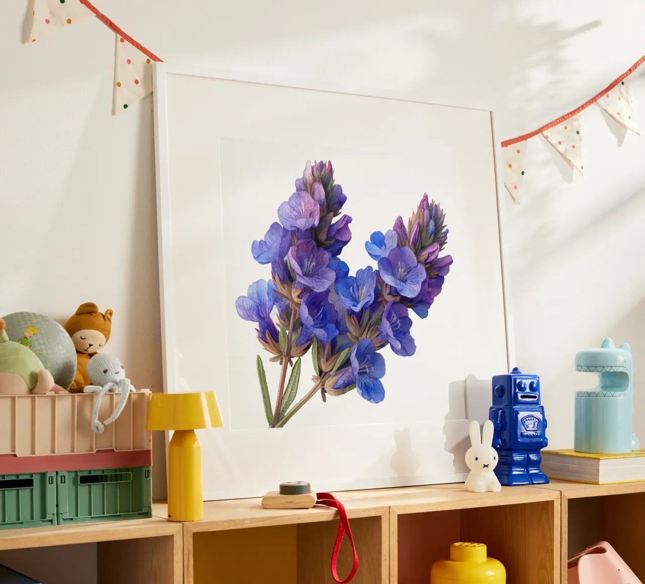 Fiore di statice poster con telaio in alluminio da Bold Blooms