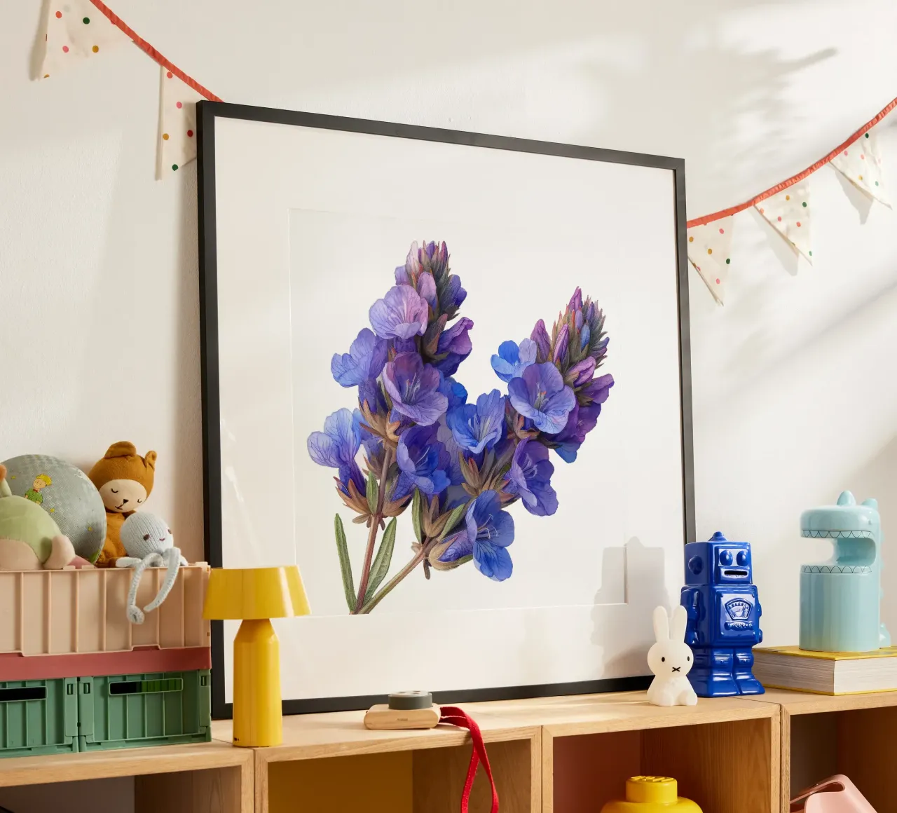 Fiore di statice poster con telaio in alluminio da Bold Blooms
