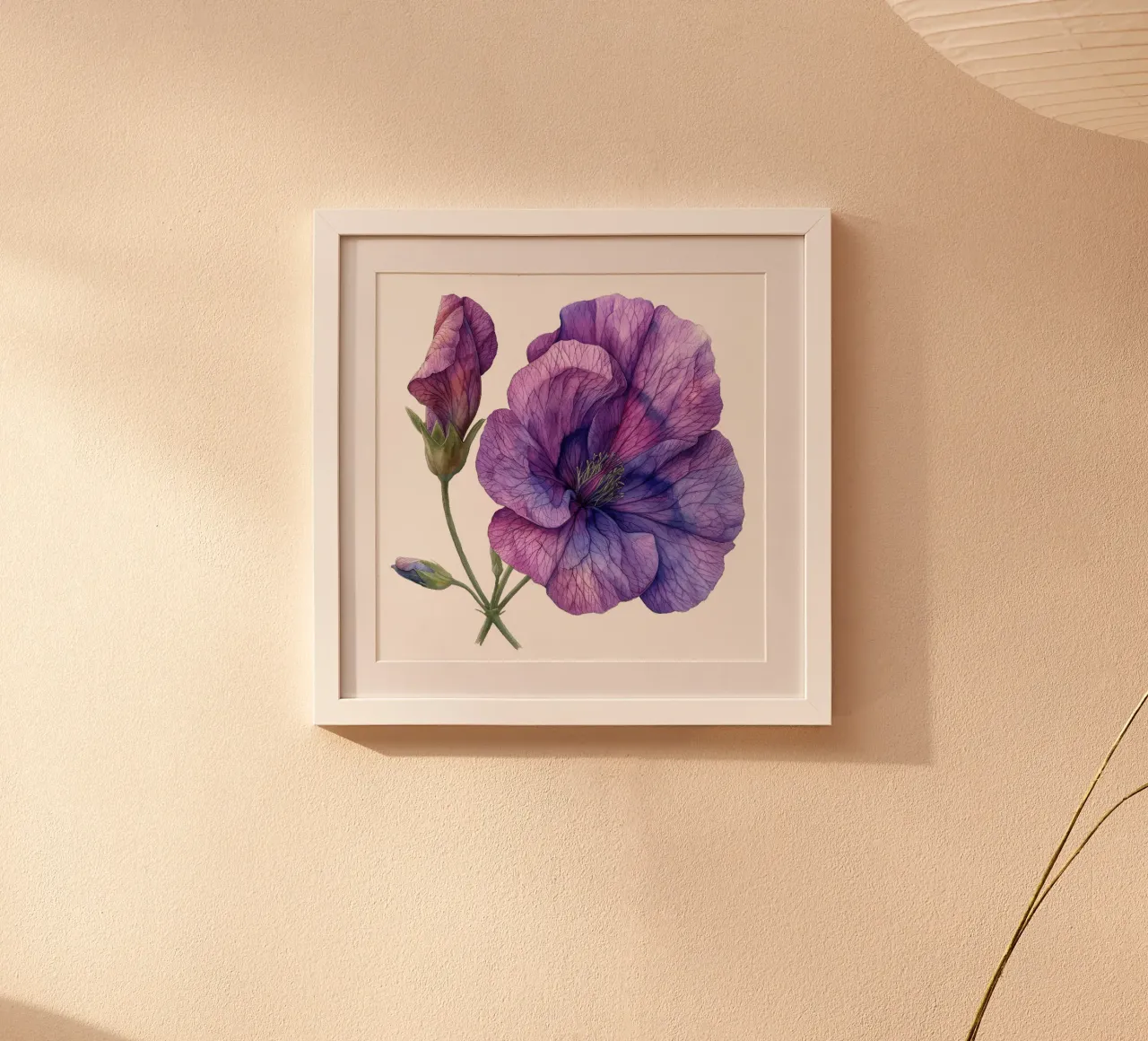 Fiore di pisello poster con telaio in plastica da Bold Blooms