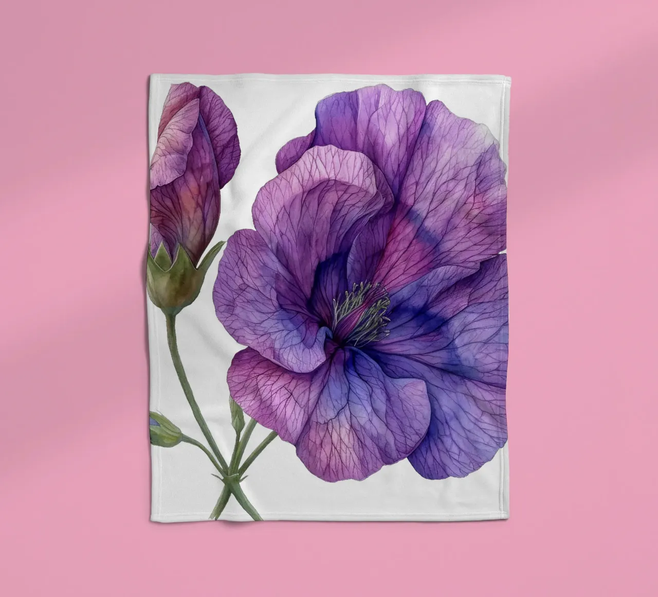 Fleur de pois de senteur plaid polaire de Bold Blooms