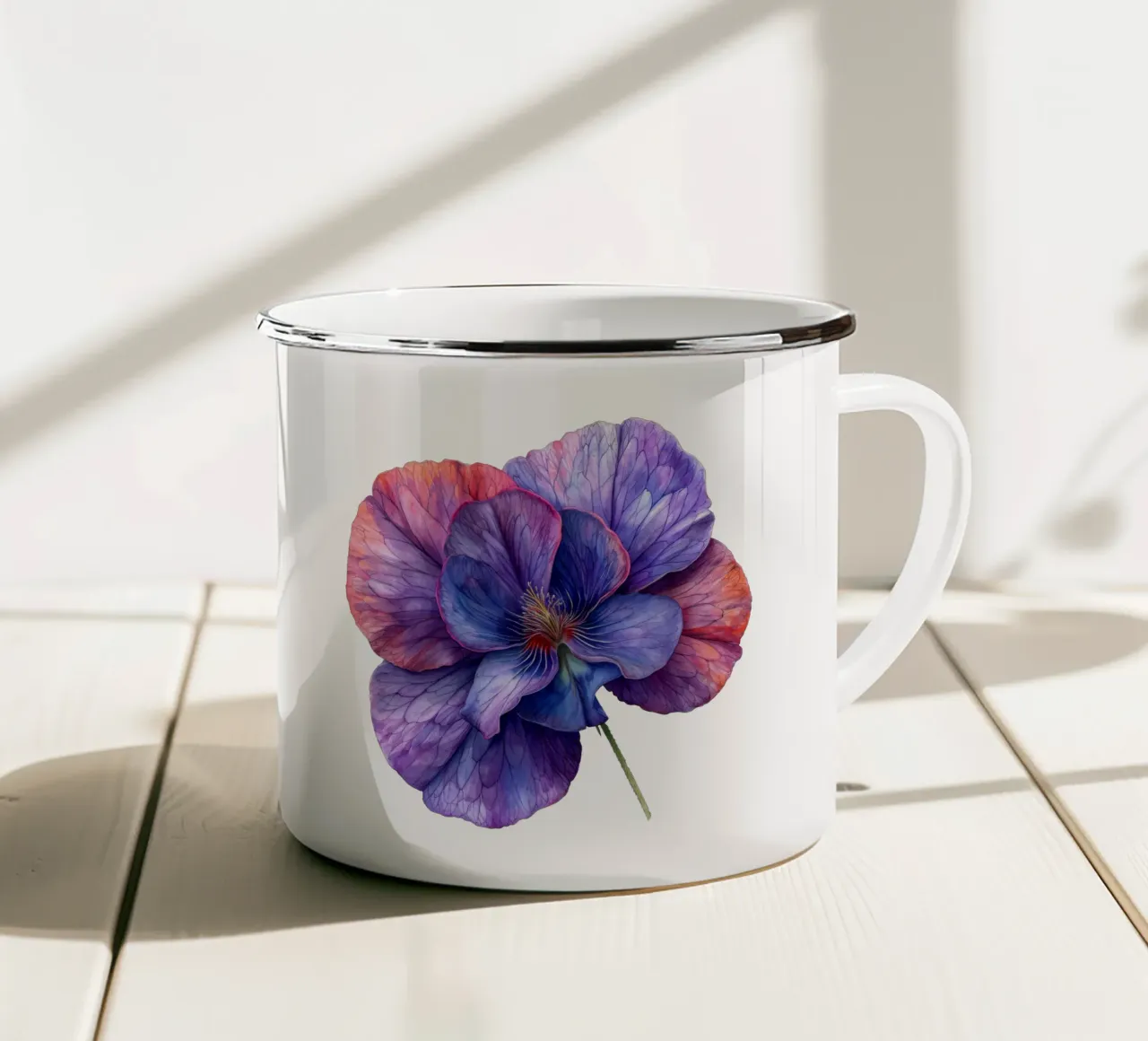 Fiore di pisello tazza in smalto da Bold Blooms
