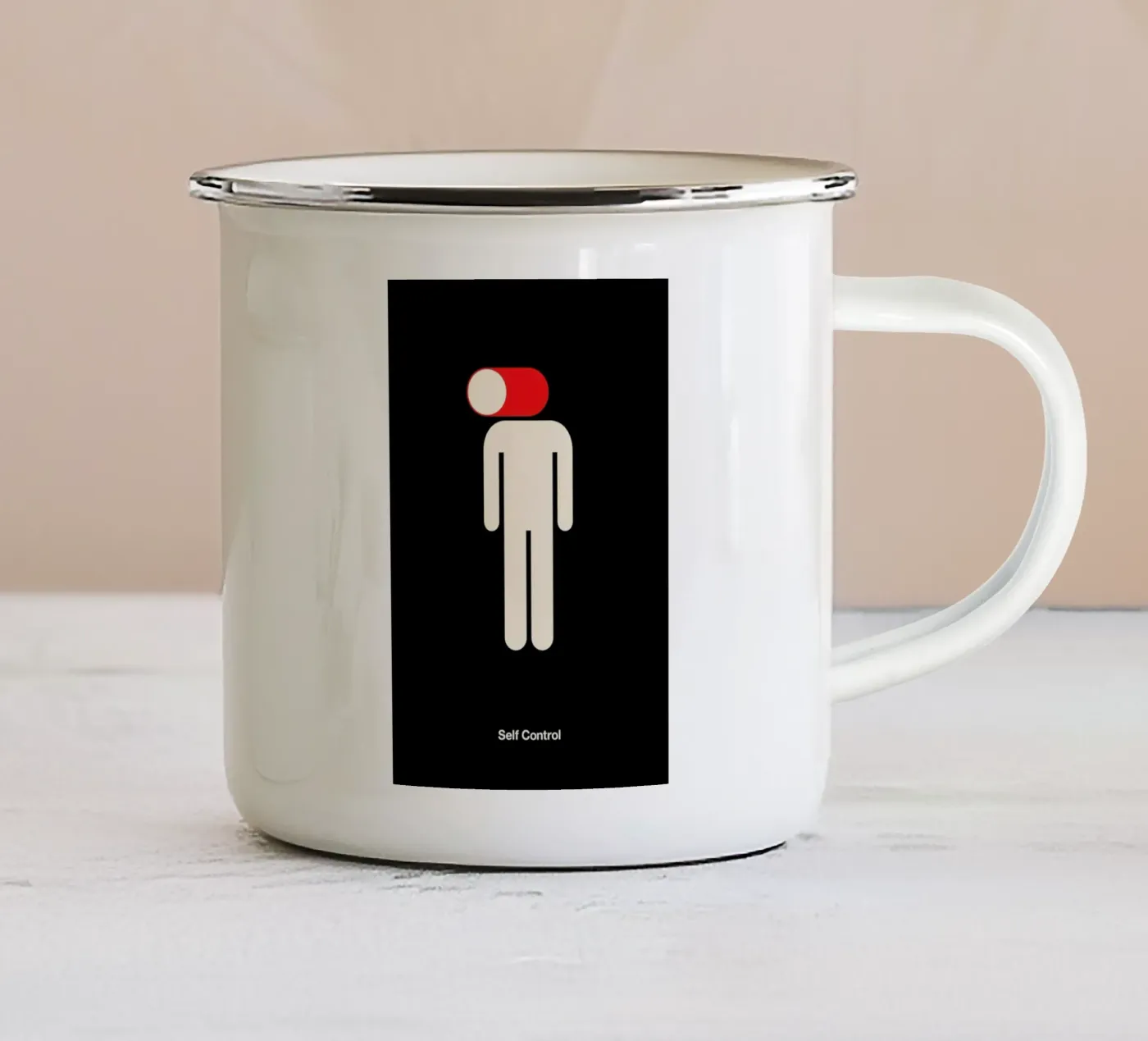 Self Control emaille mok van Viktor Hertz