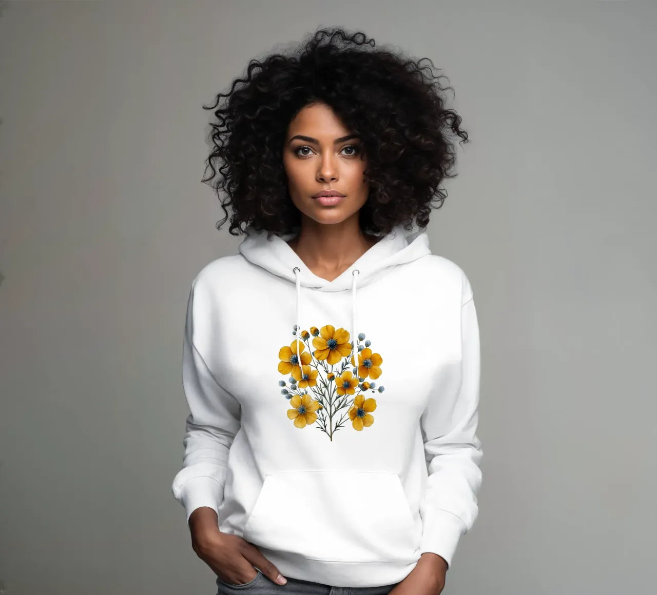 Fiore di tanaceto felpa con cappuccio da Bold Blooms