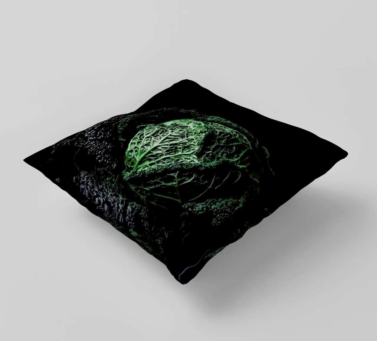 Wirsing im Dunklen decorative cushion by Eat this