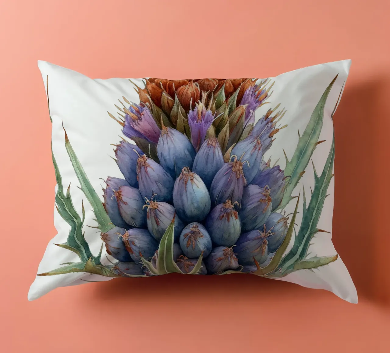 Teasel Flower decorative cushion by Bold Blooms