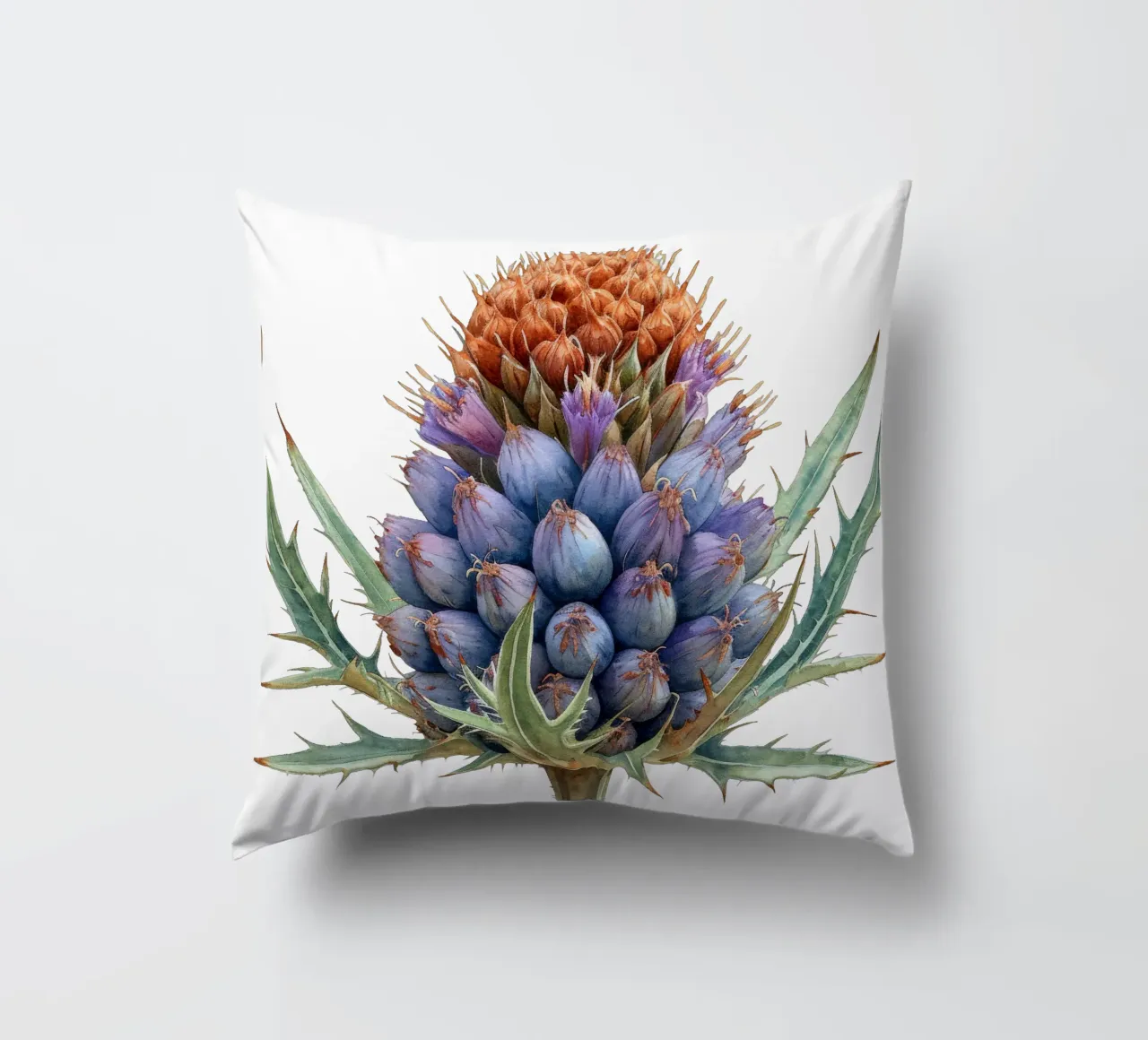 Teasel Flower decorative cushion by Bold Blooms