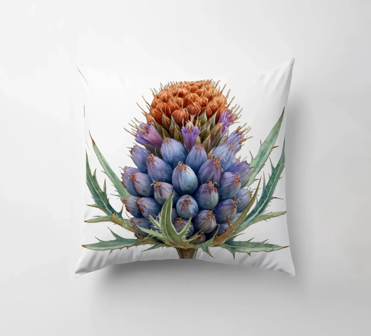 Teasel Flower decorative cushion by Bold Blooms