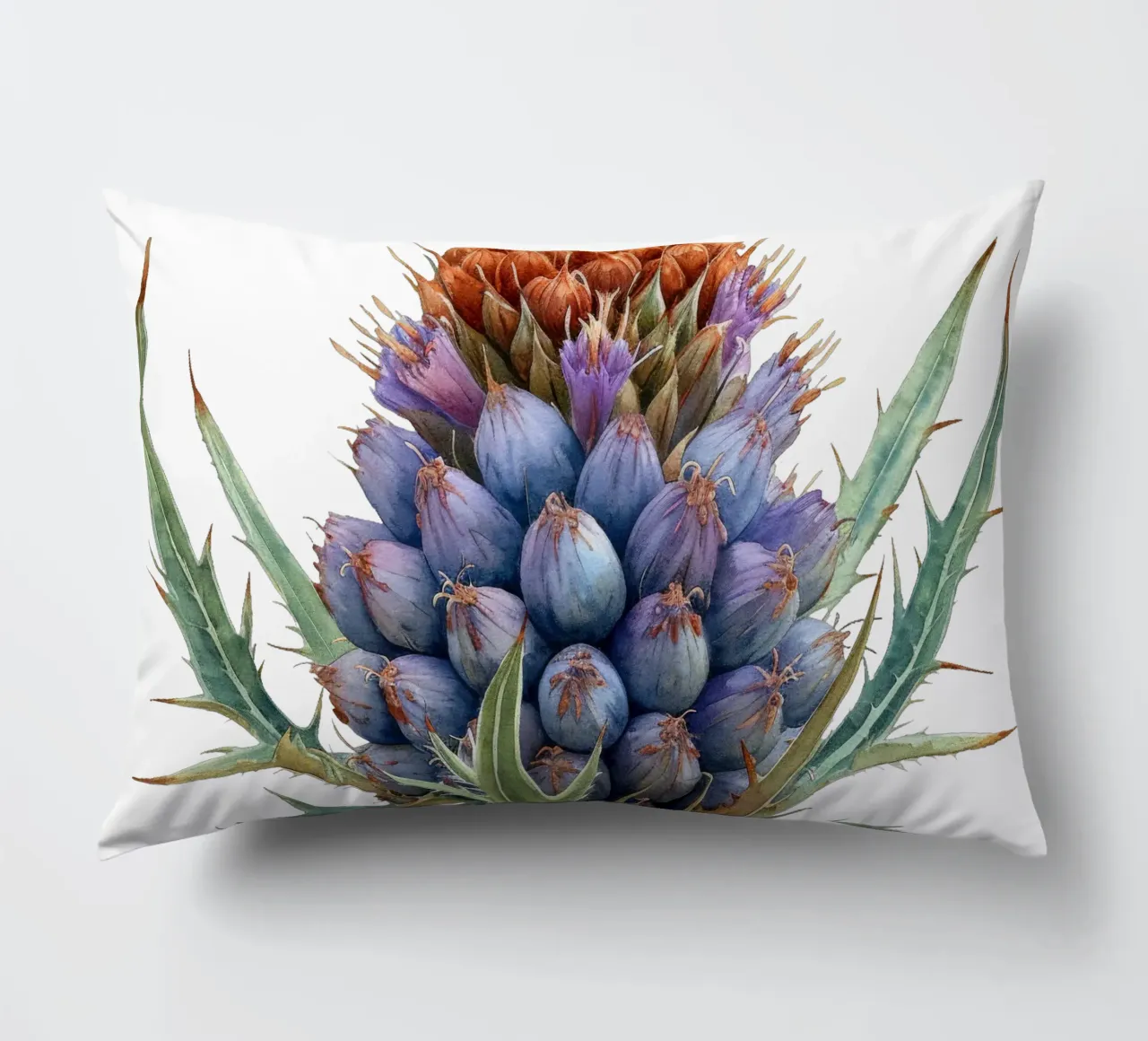 Teasel Flower decorative cushion by Bold Blooms