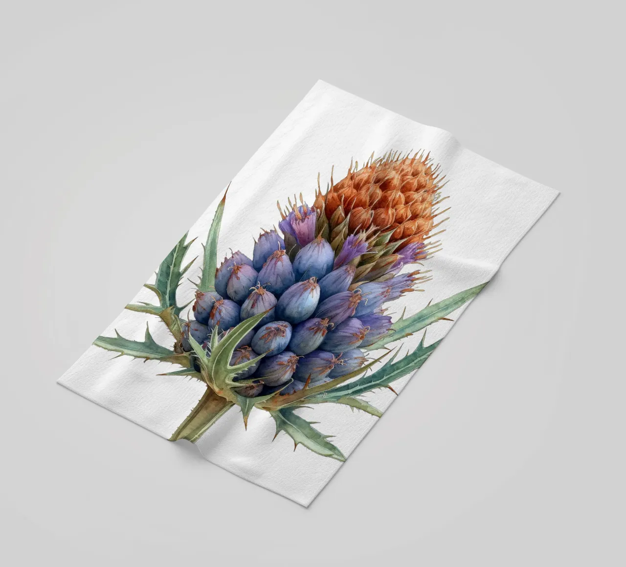 Teasel Flower beach towel by Bold Blooms