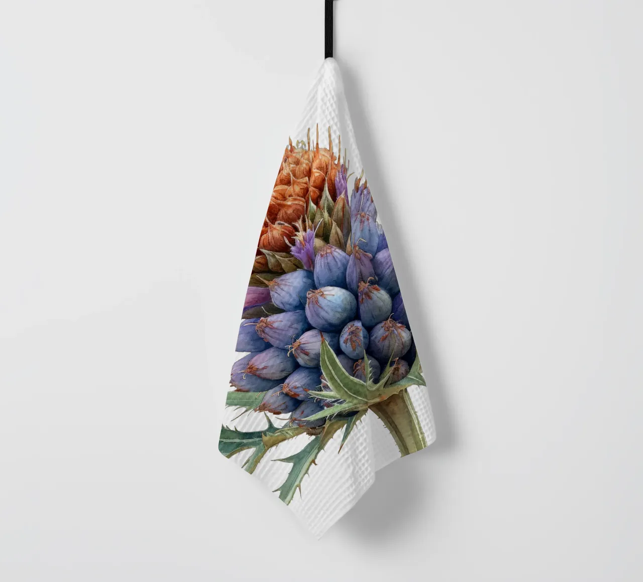 Teasel Flower tea towel by Bold Blooms