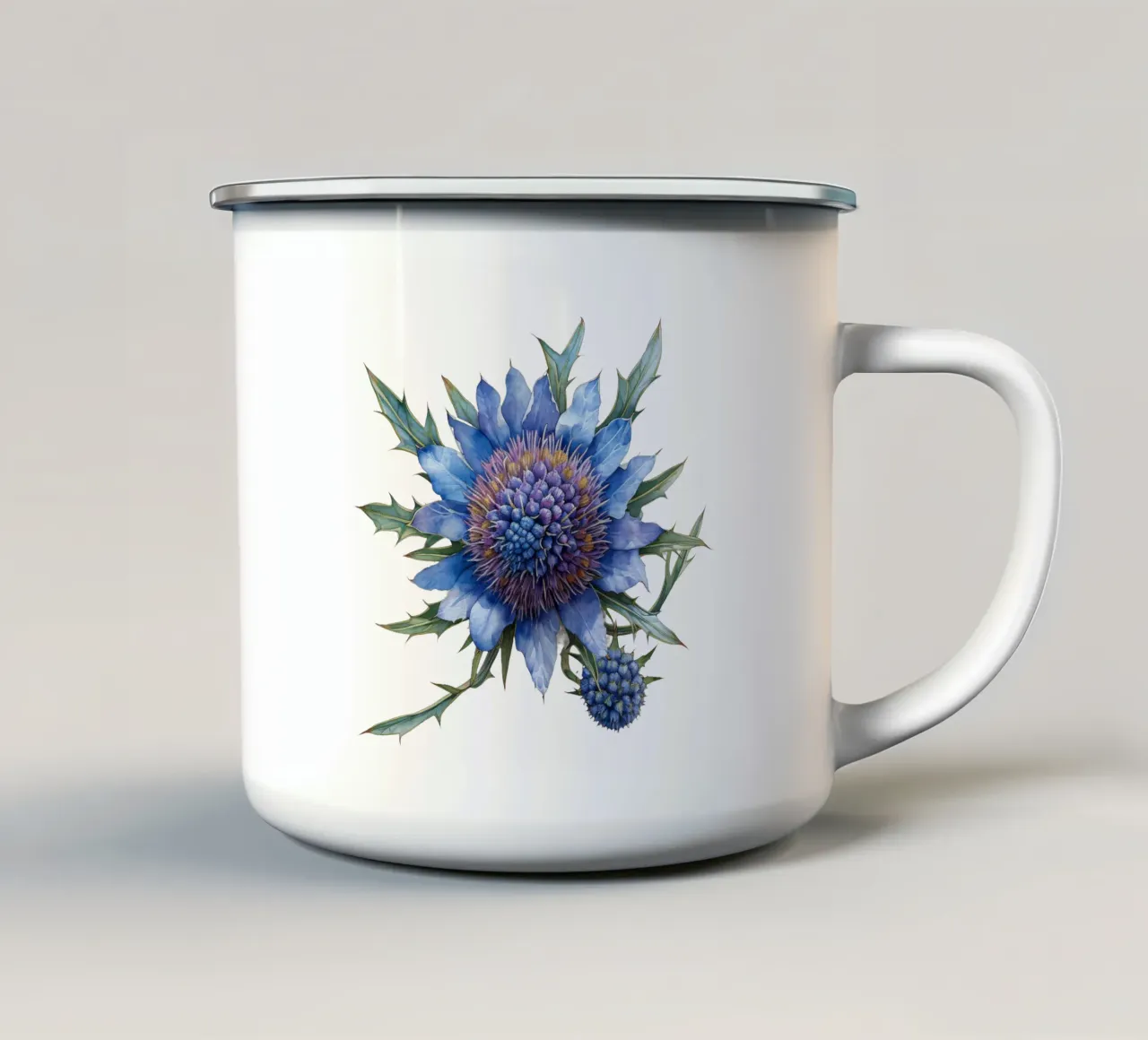 Fiore di cardo tazza in smalto da Bold Blooms