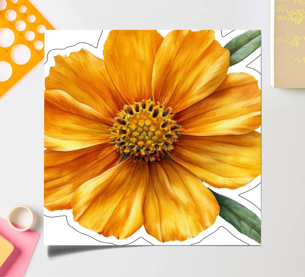 Tickseed Flower sticker sheet by Bold Blooms