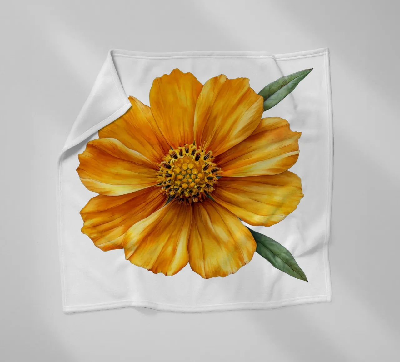 Tickseed Flower fleece blanket by Bold Blooms