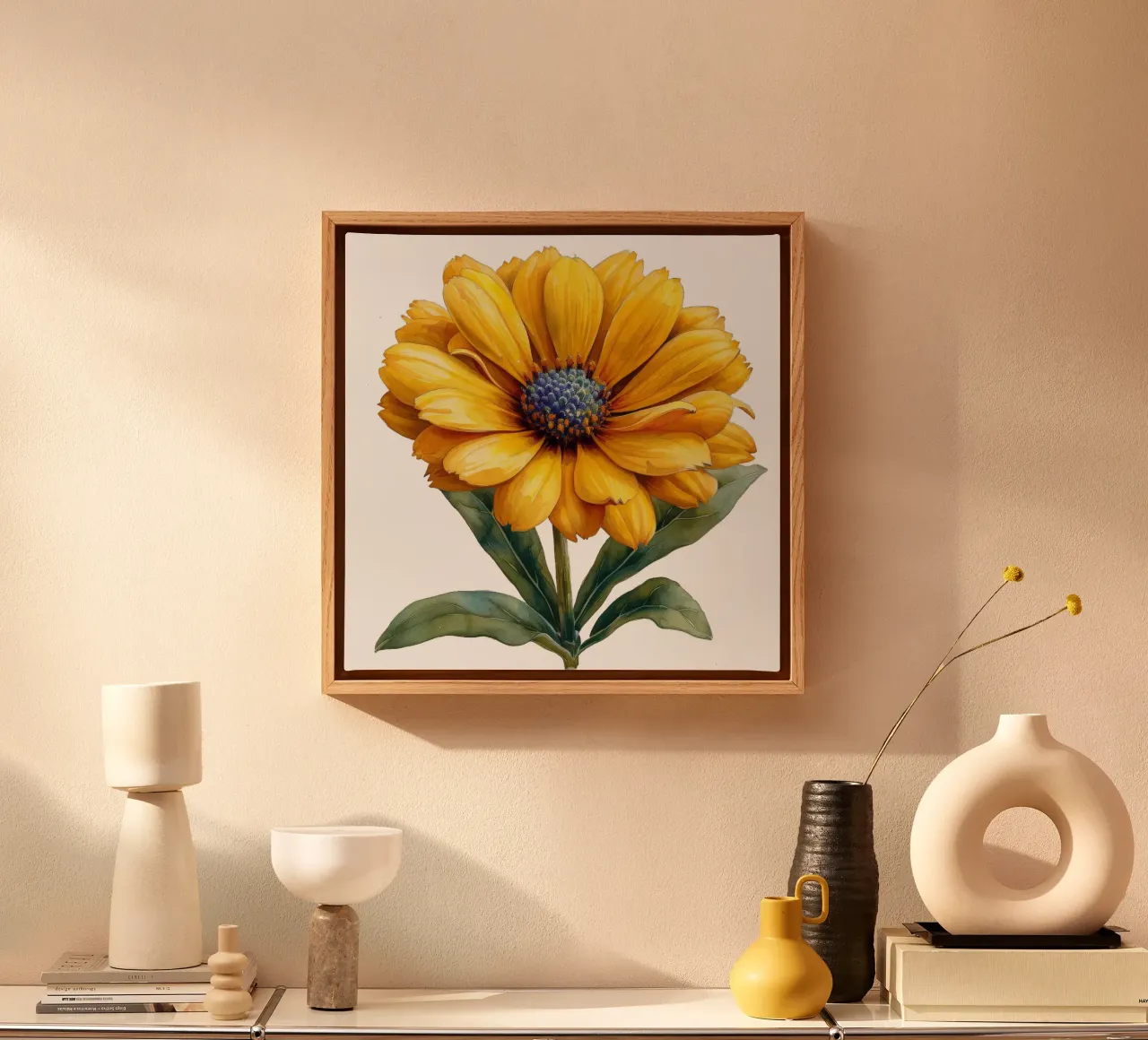 Fiore di zecca tela con Cornice a cassetta da Bold Blooms