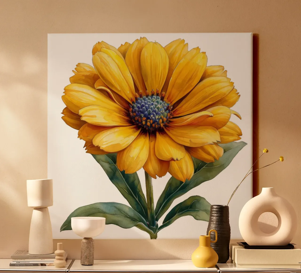 Fiore di zecca tela con Cornice a cassetta da Bold Blooms