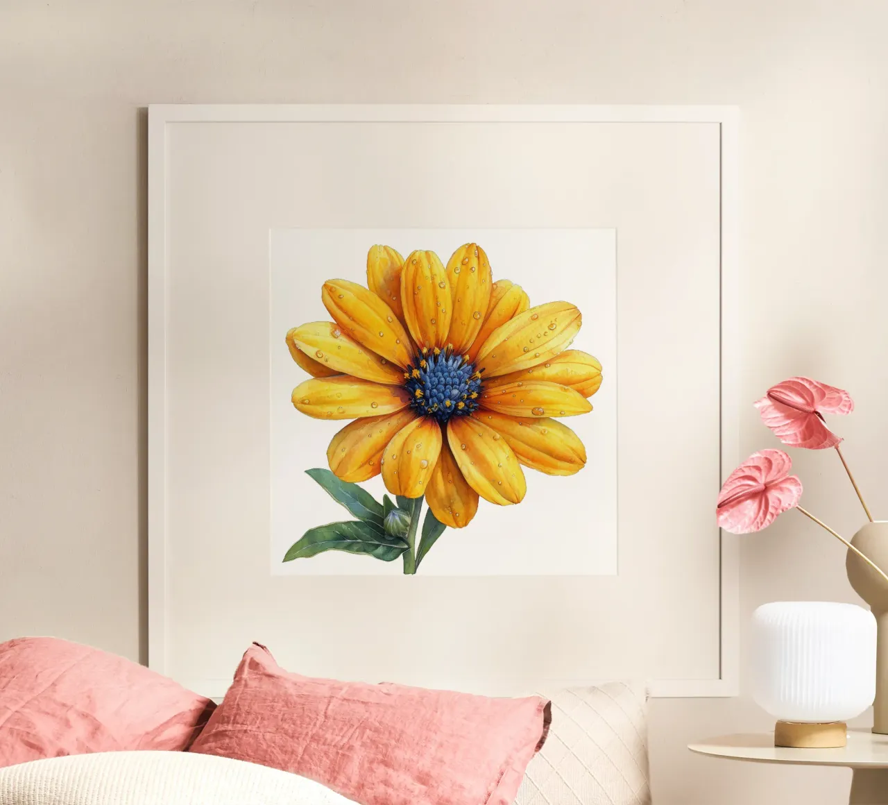 Fiore di zecca poster con telaio in plastica da Bold Blooms