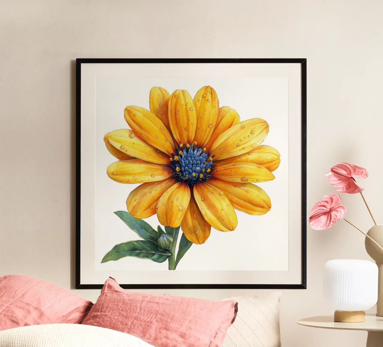 Fiore di zecca poster con telaio in plastica da Bold Blooms