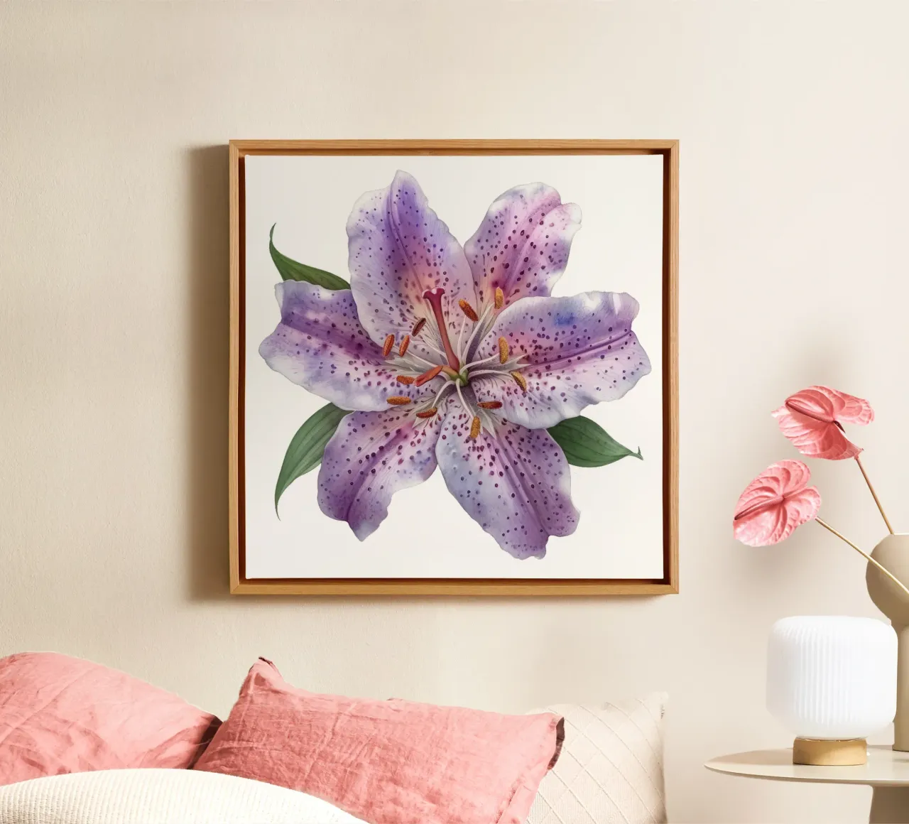 Paddenlelie bloem canvas met Baklijst van Bold Blooms