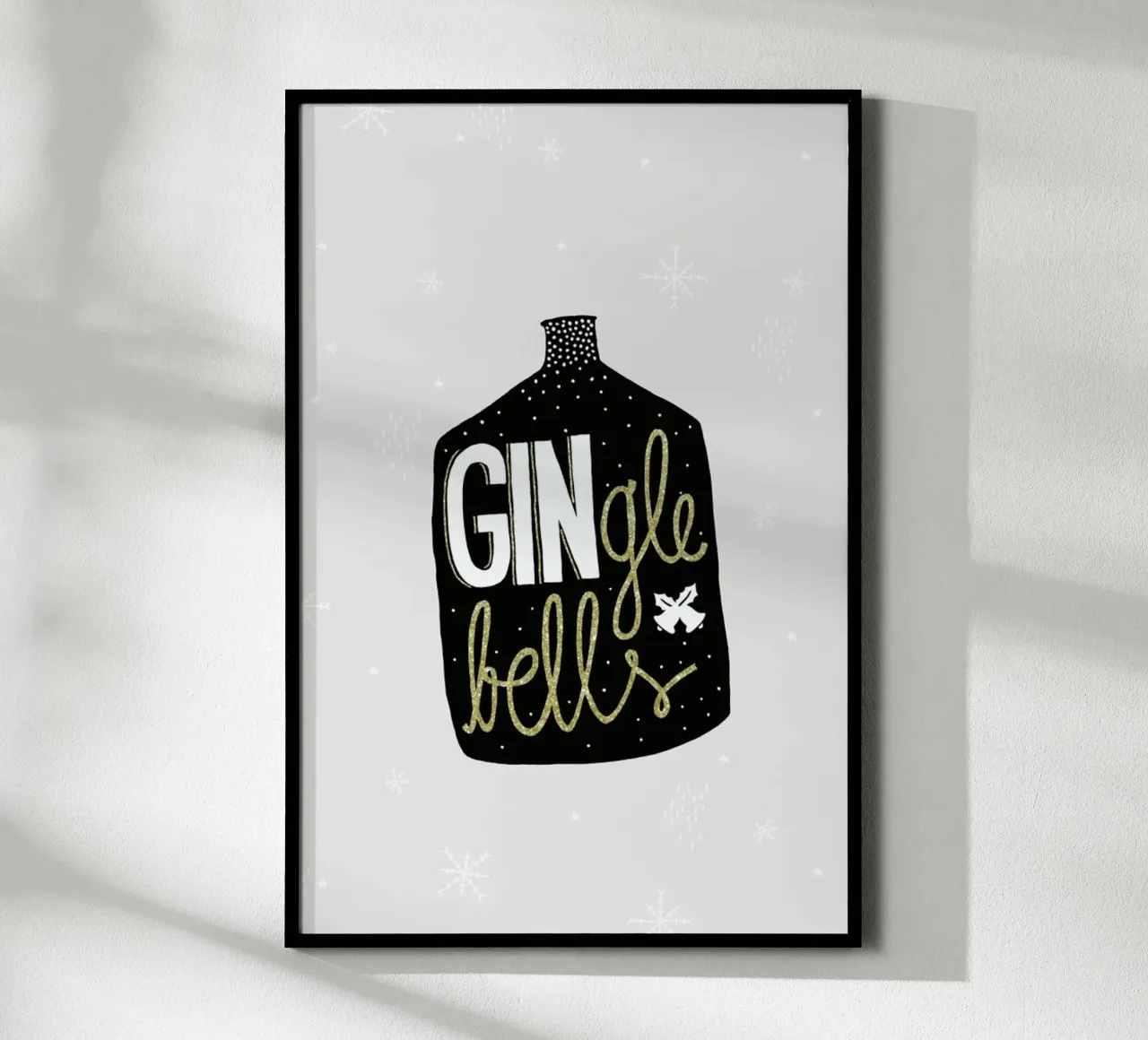 GINgle Bells poster con telaio in legno da typealive