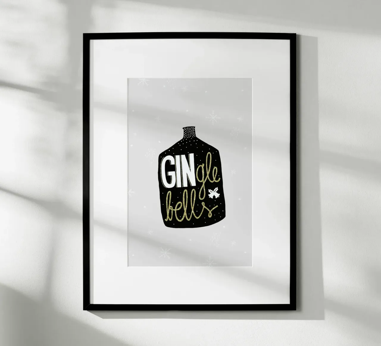 GINgle Bells poster con telaio in legno da typealive