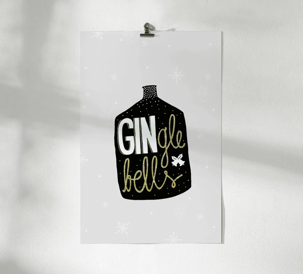 GINgle Bells poster con telaio in legno da typealive