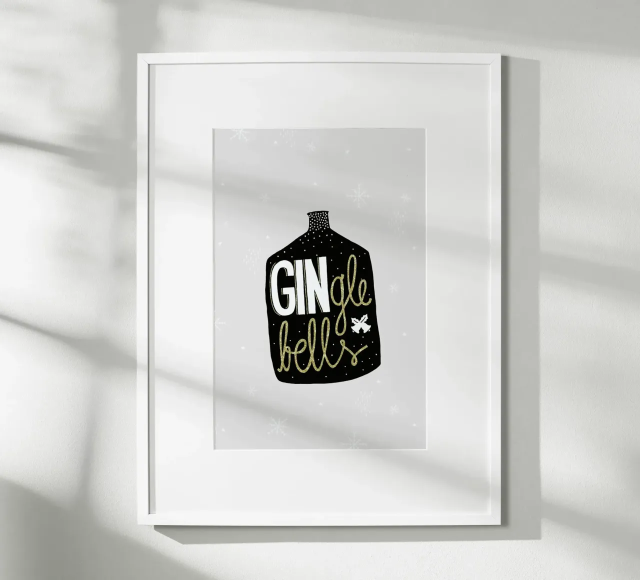 GINgle Bells poster con telaio in legno da typealive