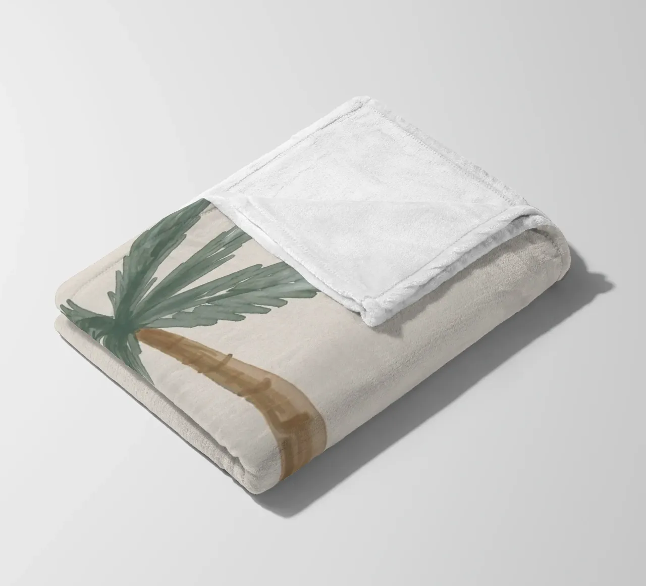 Illustrazione costiera boho palma minimalista taupe coperta in pile da This Wild Soul - Illustration