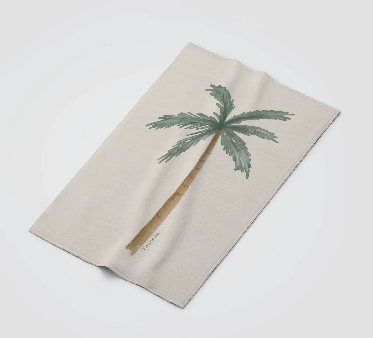 Illustrazione costiera boho palma minimalista taupe coperta in pile da This Wild Soul - Illustration