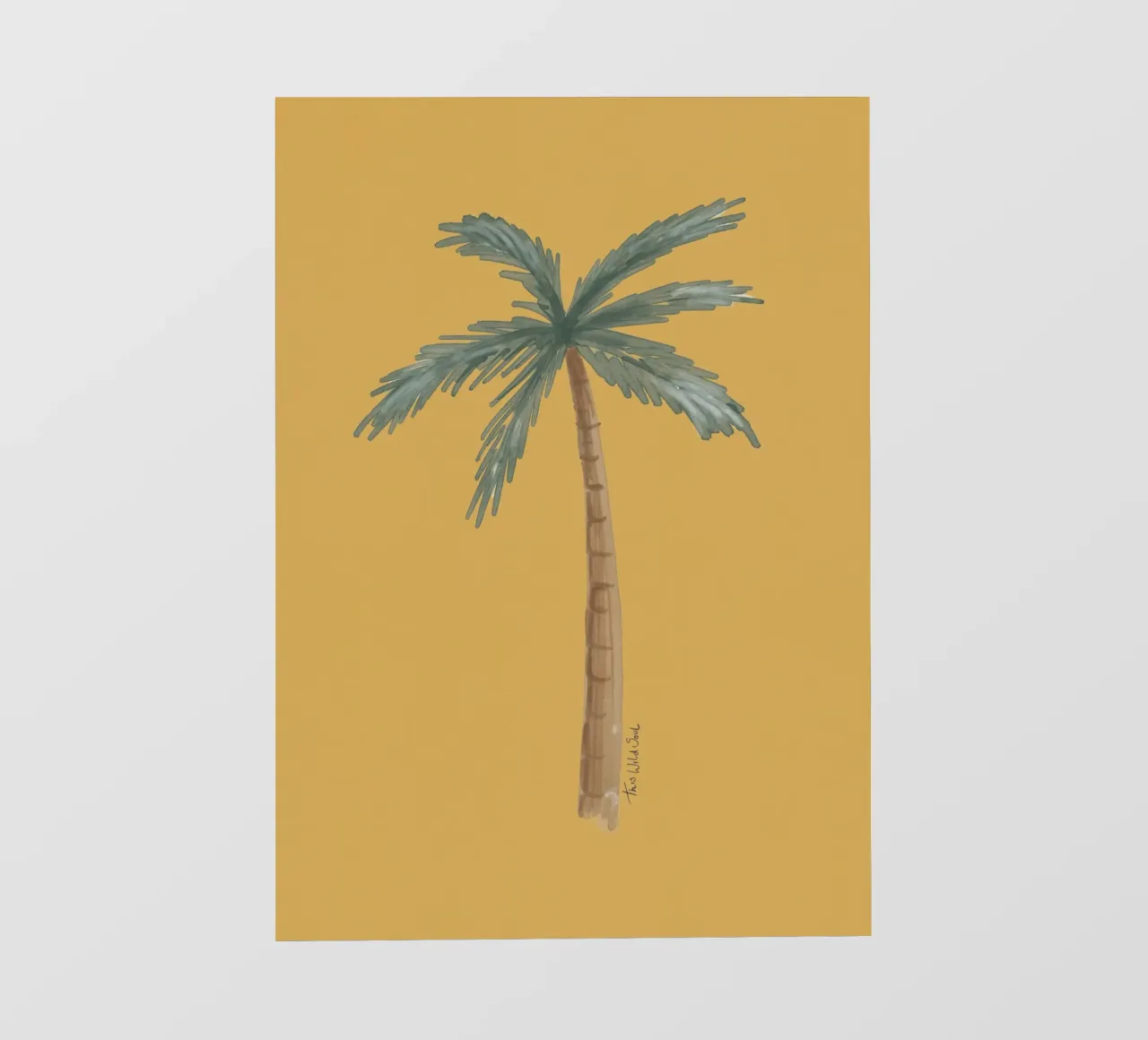 Coastal boho palm tree minimalist yellow ochre illustration pellicola backlit da This Wild Soul - Illustration