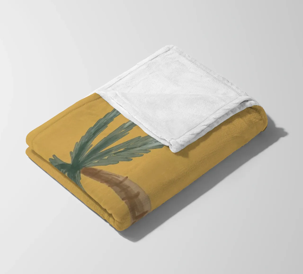 Coastal boho palm tree minimalist yellow ochre illustration Fleecedecke von This Wild Soul - Illustration