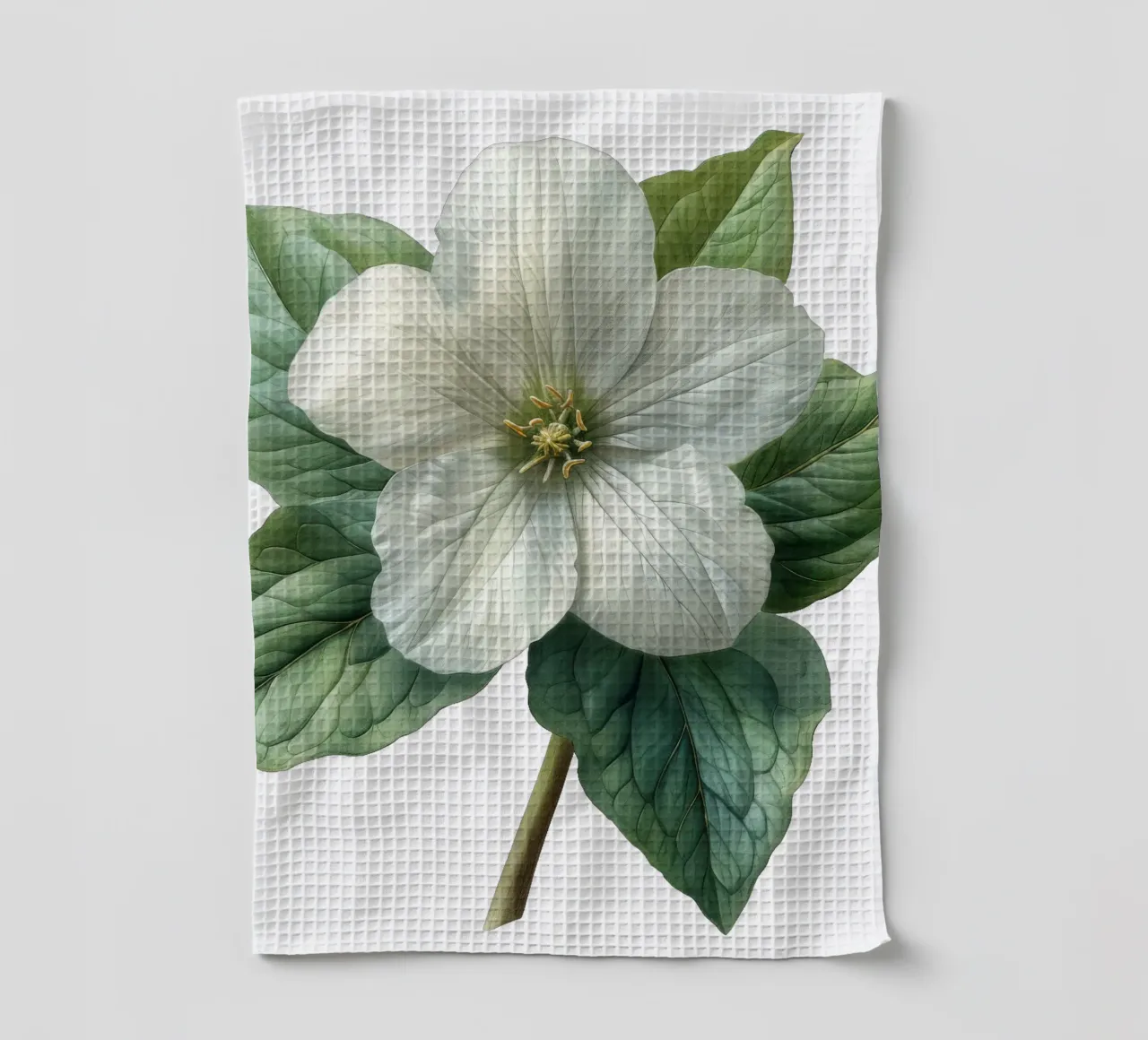Trillium Flower tea towel by Bold Blooms