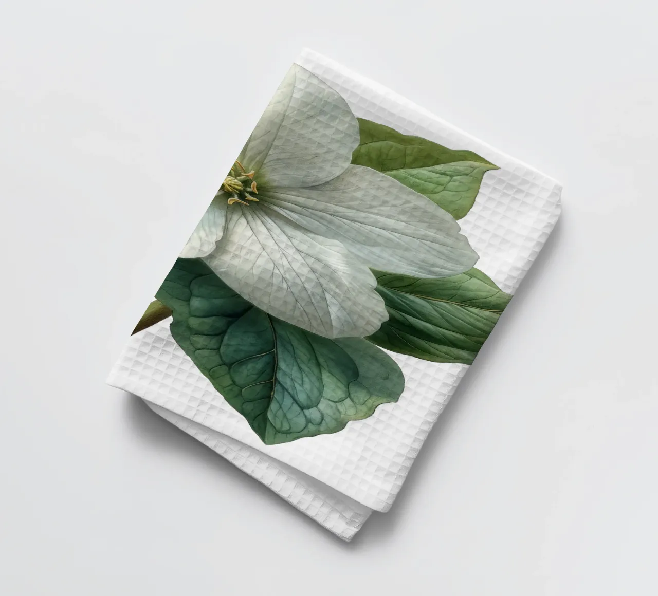 Trillium Flower tea towel by Bold Blooms