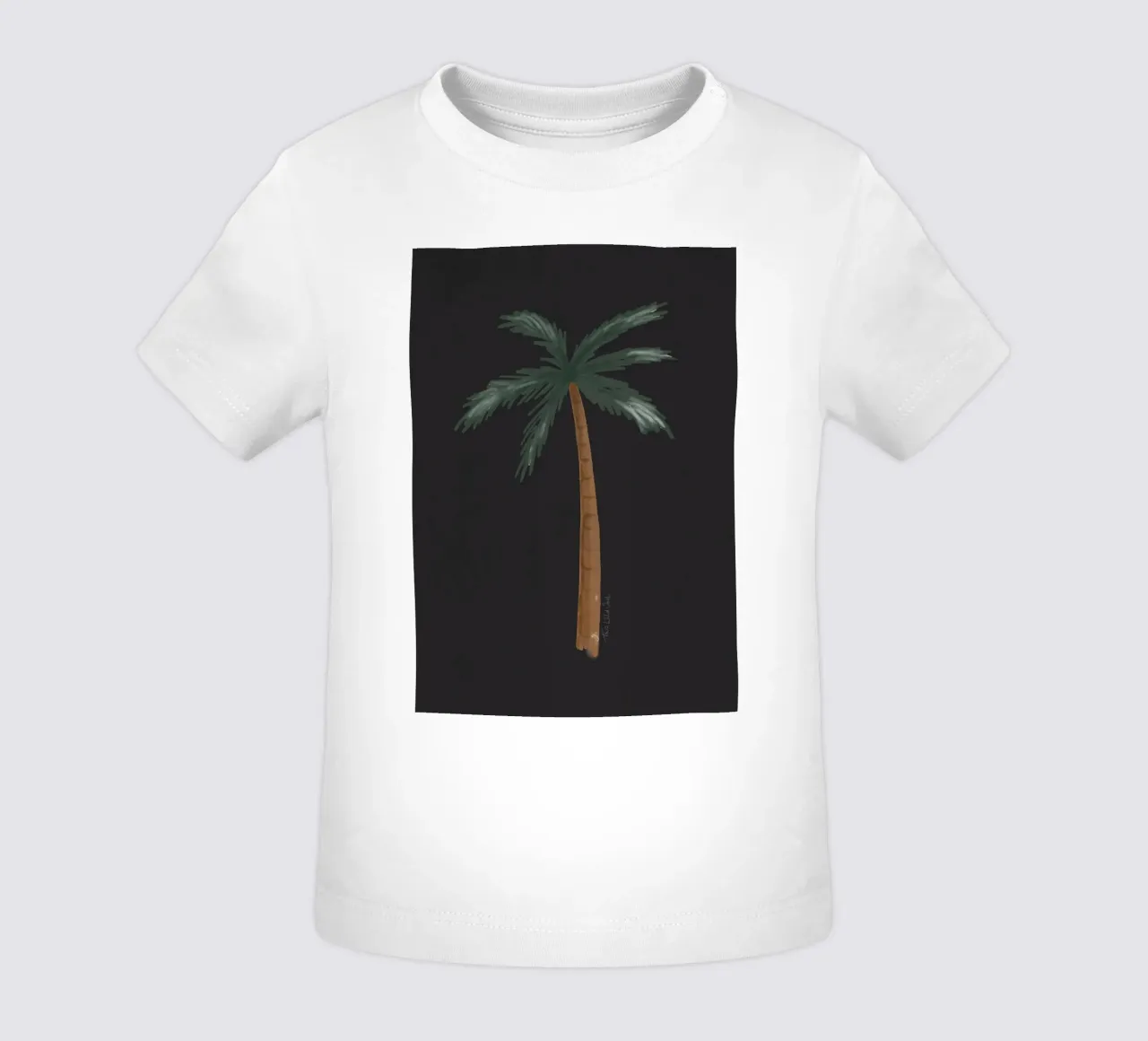 Coastal boho palm tree minimalist black tropical watercolor baby t-shirt by This Wild Soul - Illustration