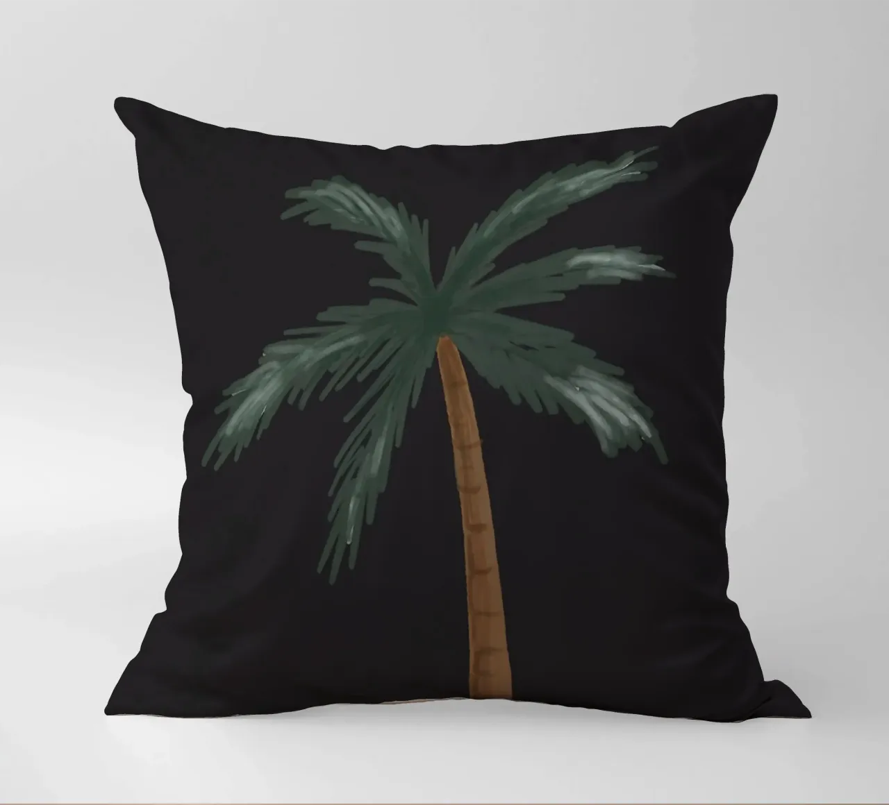Palma boho costiera minimalista nera tropicale acquerello cuscino da This Wild Soul - Illustration
